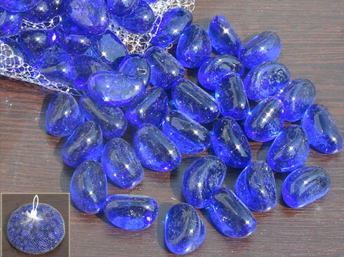 BLUE Szklane kamyki/kamienie ozdobne