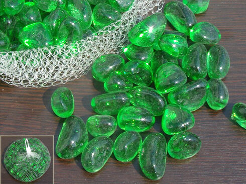 GREEN Szklane kamyki/kamienie ozdobne