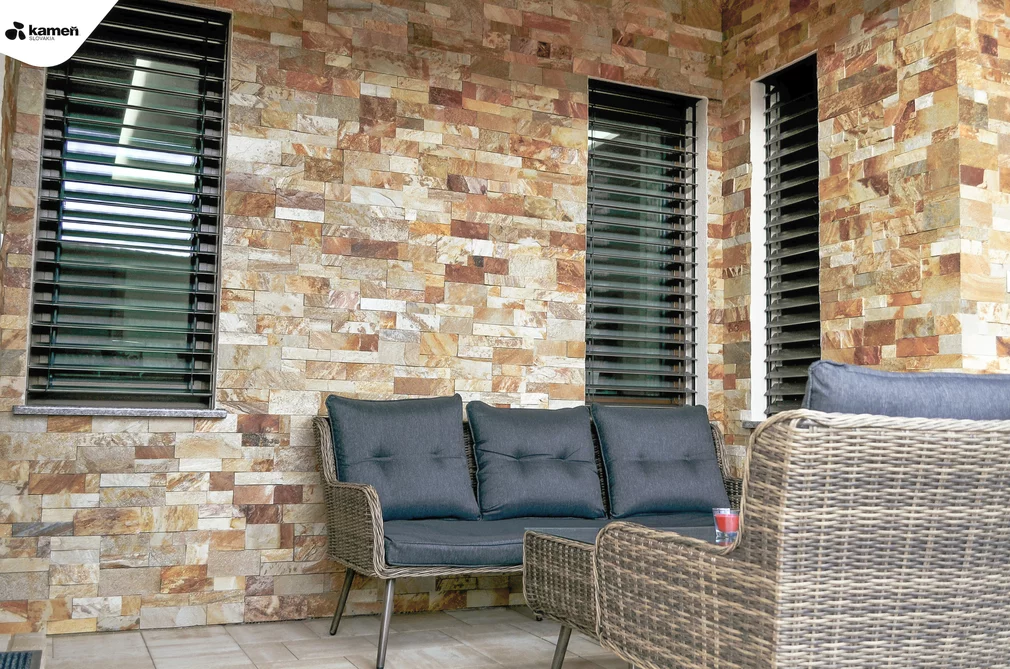 Okładzina kamienna na tarasie - Cięte paski